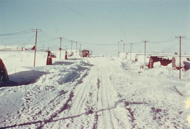 The BAR-Main construction camp main street. April 1953.