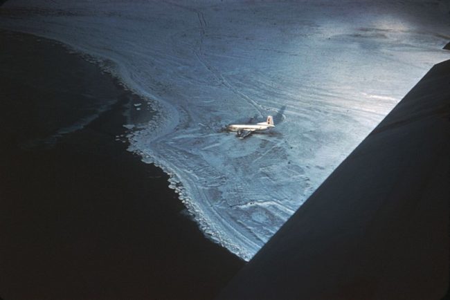 C-124 wreckage near CAM-1. Oct 1955.