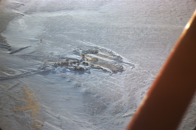 Aerial photo of the construction camp. March 1956.