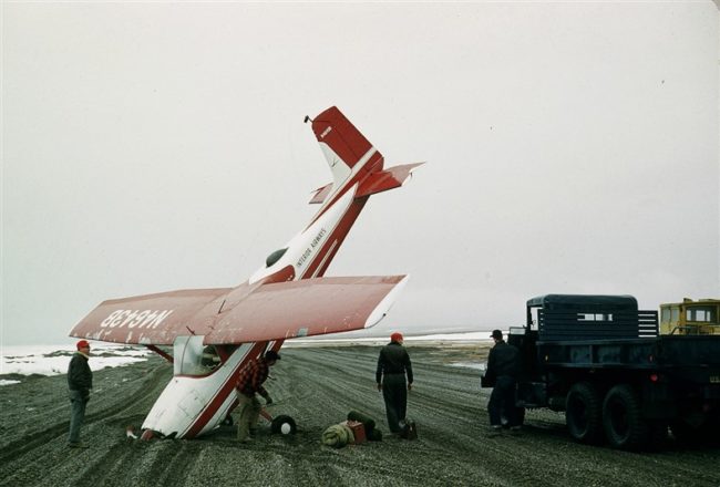 Any landing you can walk away from is a good landing in the Arctic! June 1956.