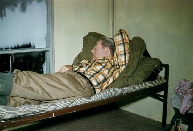 Allanson having a well-deserved sleep. March 1956.